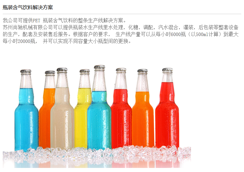 瓶裝含氣飲料解決方案